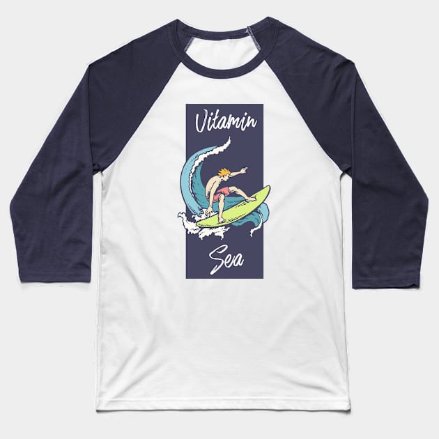 Surf „Vitamin Sea“ Baseball T-Shirt by evergreen_brand